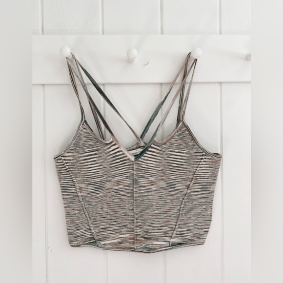Anthropologie Reed Sweater Corset Top Bralette Cropped Neutral Women Small - Picture 1 of 14